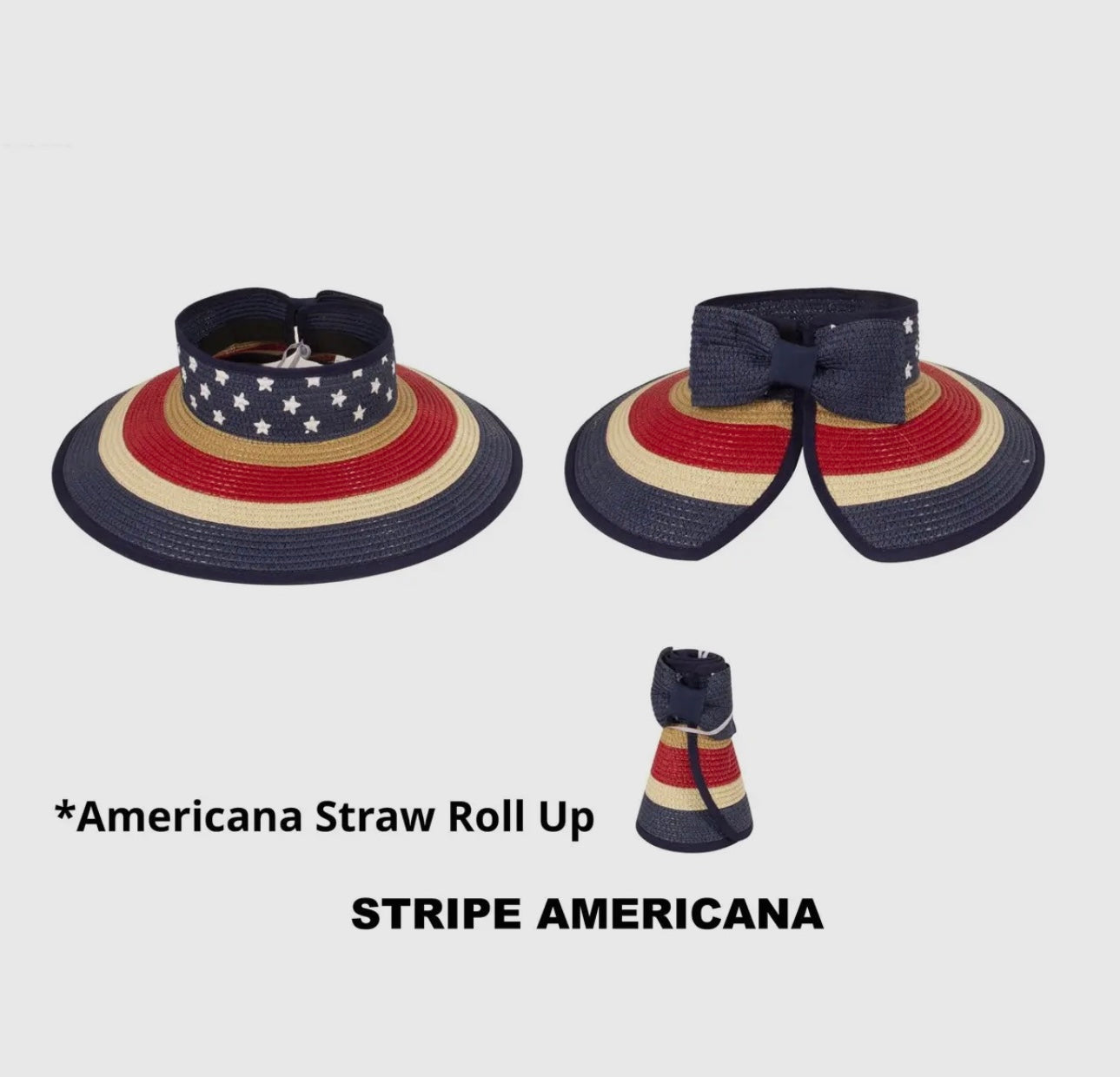 Patriotic Flag Rollable Visor Fourth Of July Memorial Day