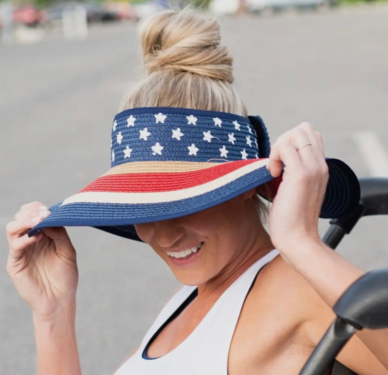 Patriotic Flag Rollable Visor Fourth Of July Memorial Day