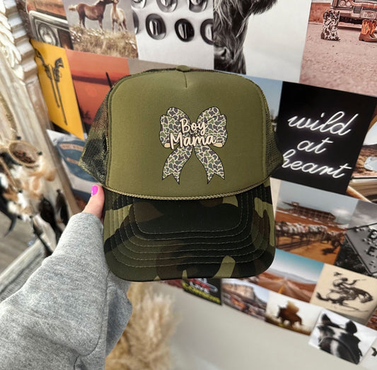 Boy Mama Camo Bow-Hat