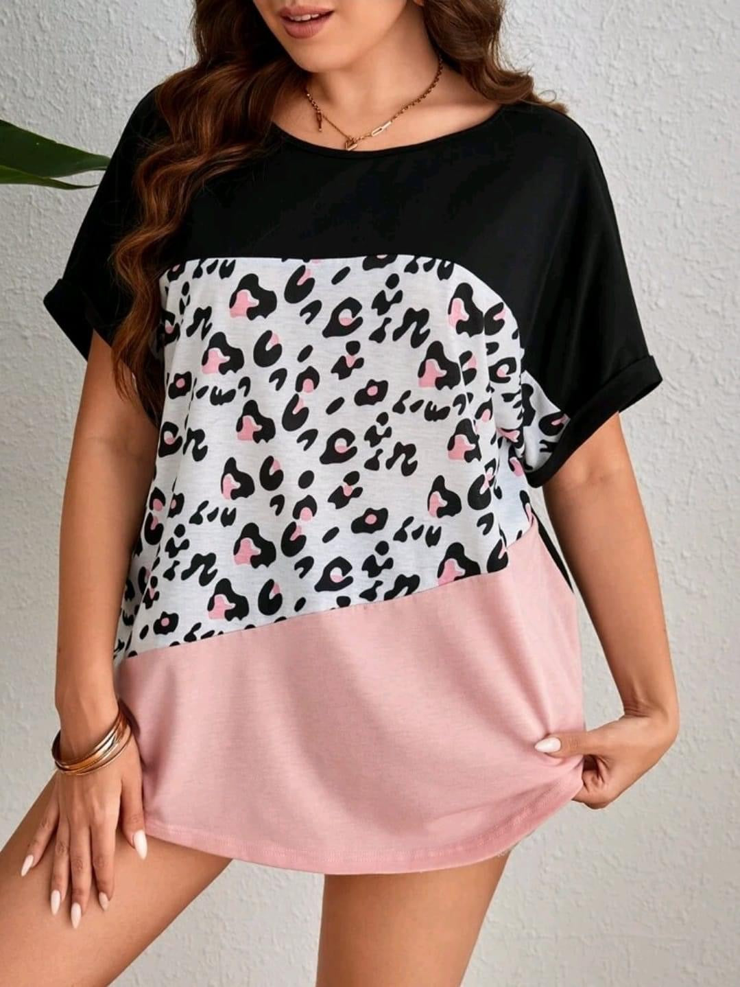 Dusty Pink Leopard Color Block