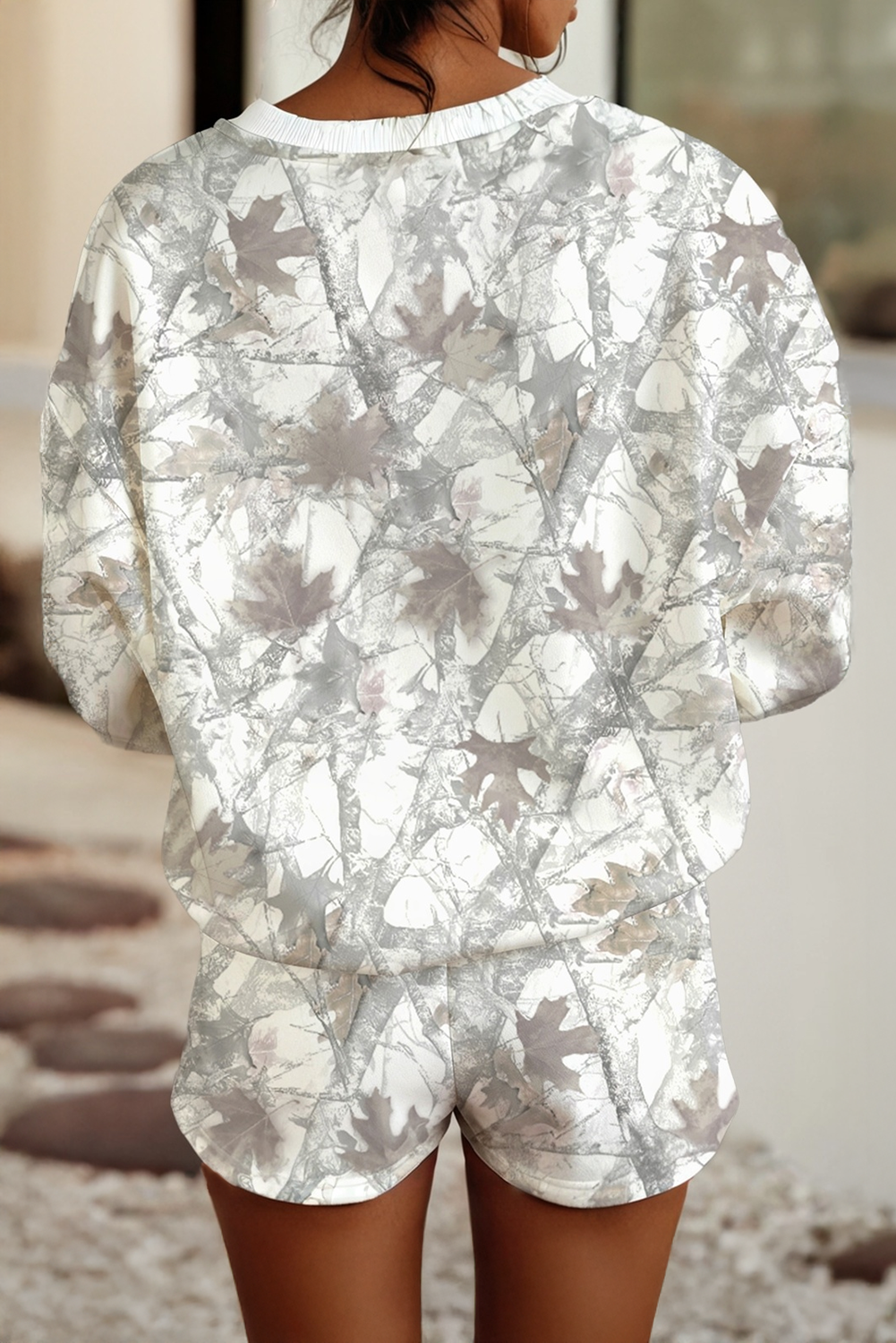 LDC Abstract Round Neck Two piece Camo Girl Set