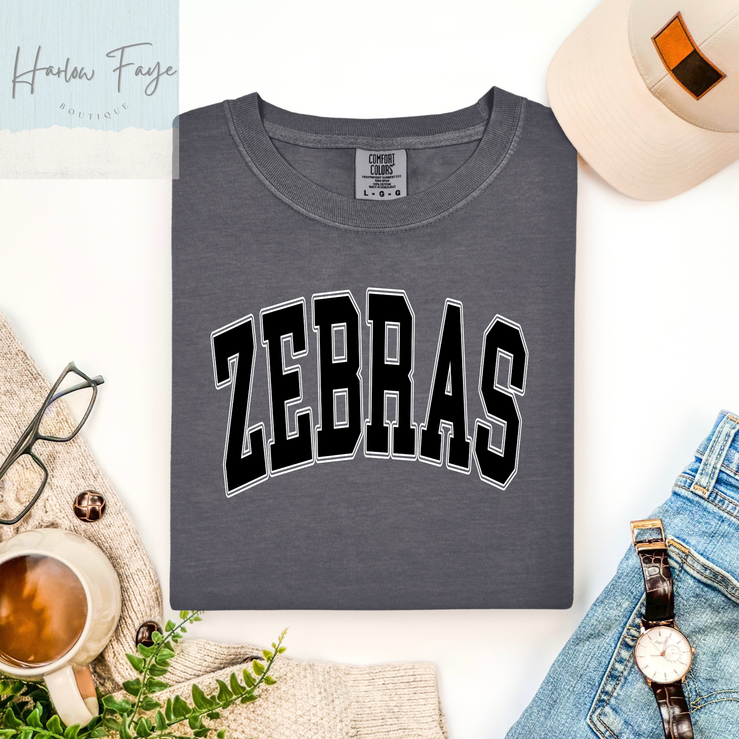 Zebras Graphic Tee | Comfort Colors School Spirit Shirt