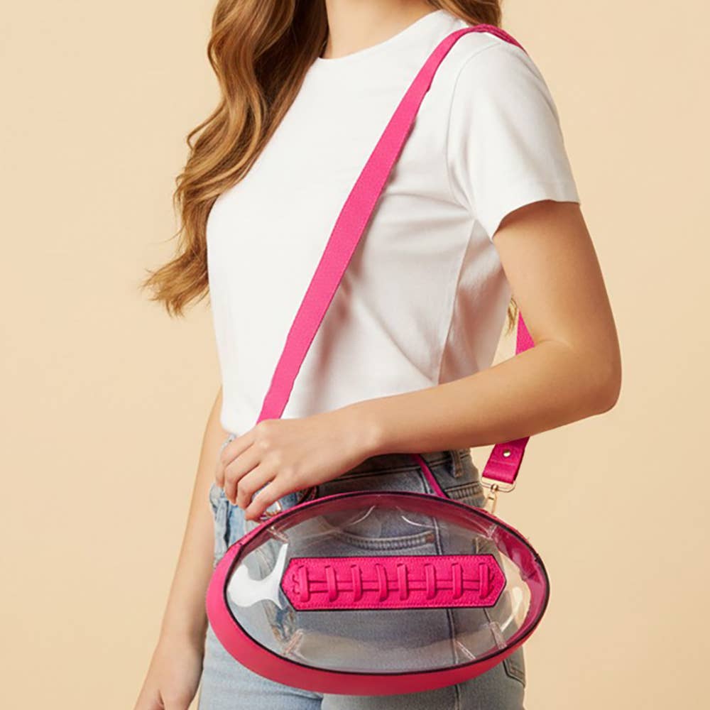 Football Shaped Transparent Crossbody Bag