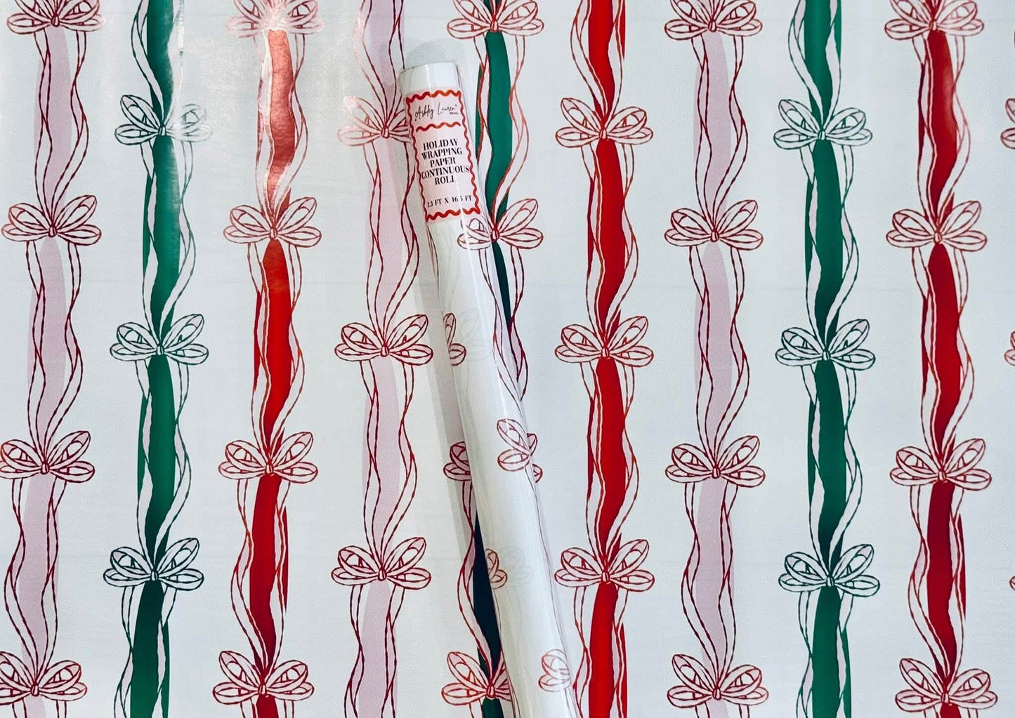Christmas Bow Wrapping Paper Roll
