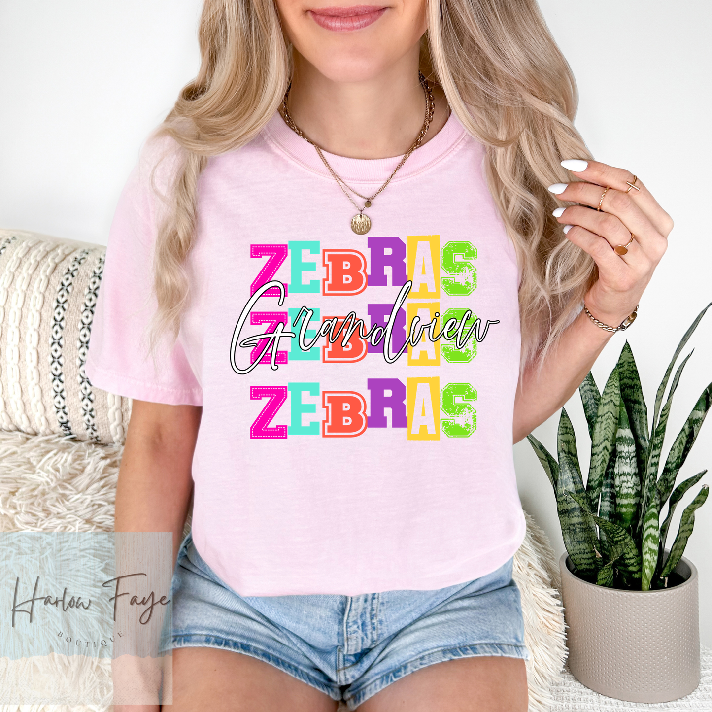 Grandview Zebras Colorful Spirit Tee | School Spirit Shirt