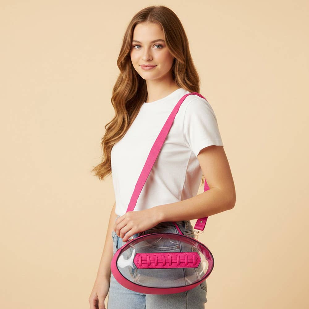 Football Shaped Transparent Crossbody Bag