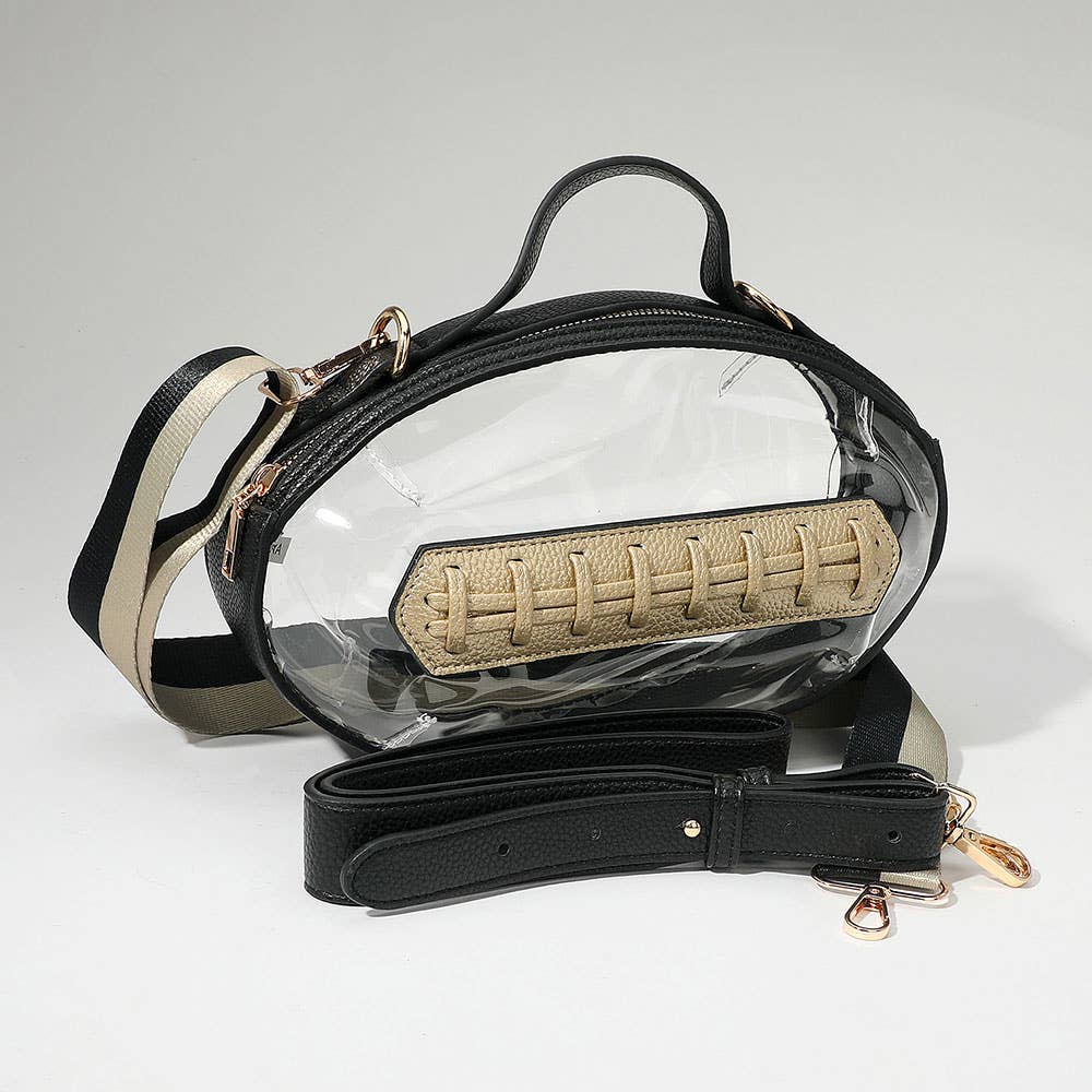 Football Shaped Transparent Crossbody Bag